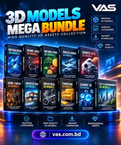 3D Models Mega Bundle – High-Quality 3D Assets Collection